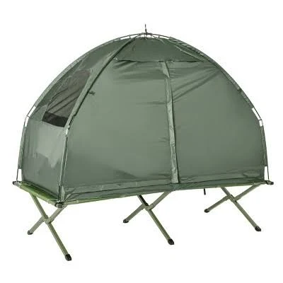 all-in-one folding camping cot with tent, air mattress and sleeping bag - Image 4