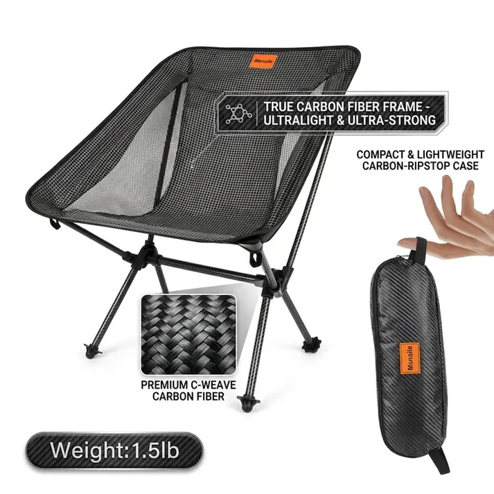 Msnaile Ultralight Carbon Fiber Camping Chair